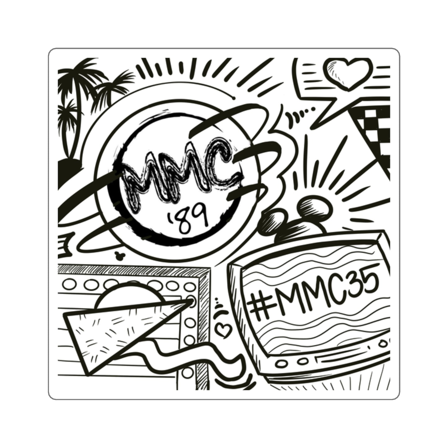 MMC'89 Square Stickers by A. Donovan